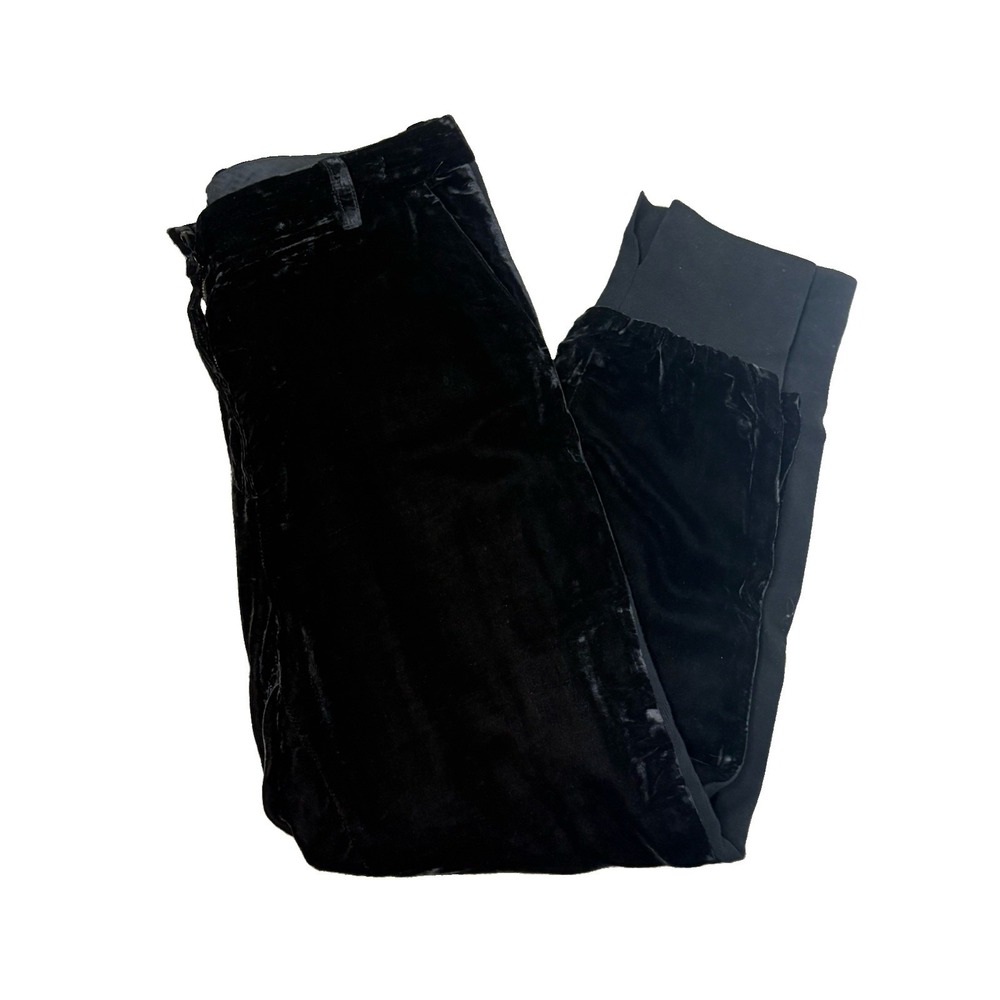 3.1 Philip Lim Womens 12 Black Velvet W Wool Trim Trousers Pants